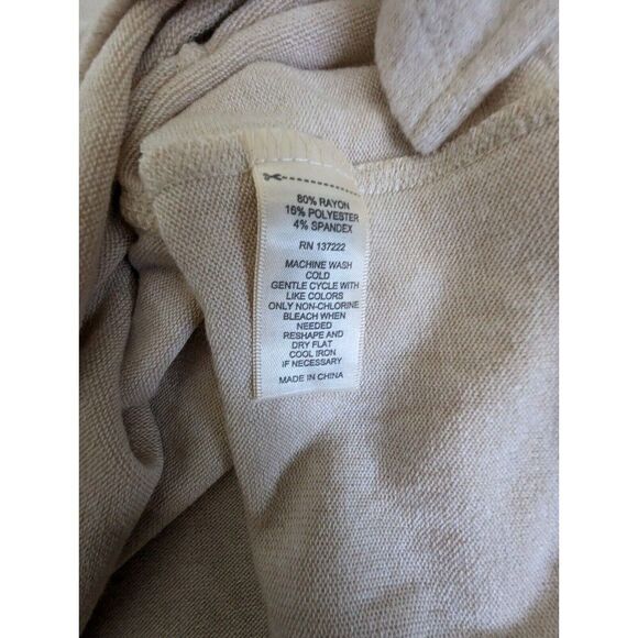 Beige Vneck L/S High Low Soft Comfy Cozy Oversized Sweater L Contemporary Soft - Picture 5 of 6